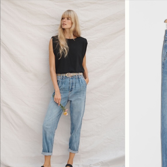 Pilcro ultra high rise pleated trouser jean NWT
